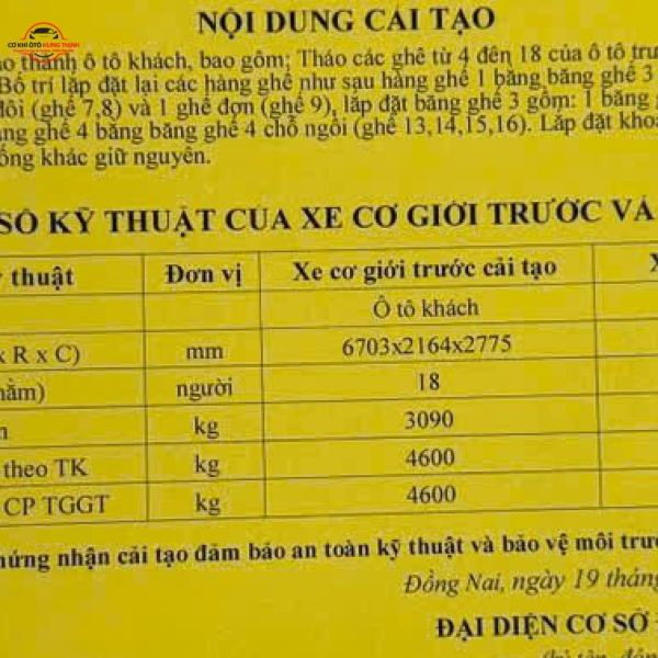 Nghiệm thu và đăng kiểm ra đăng kiểm mới và giấy cải tạo